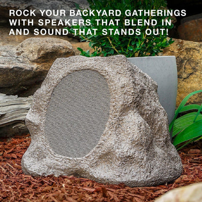 Victrola Rock Speaker Connect, Stone, Wireless Outdoor with Bluetooth 5.3, 22-Hour Battery Life, with Solar Charging, Link Up to 20 Rock Speakers, IP65 Water & Dust Resistant Speaker - CookCave
