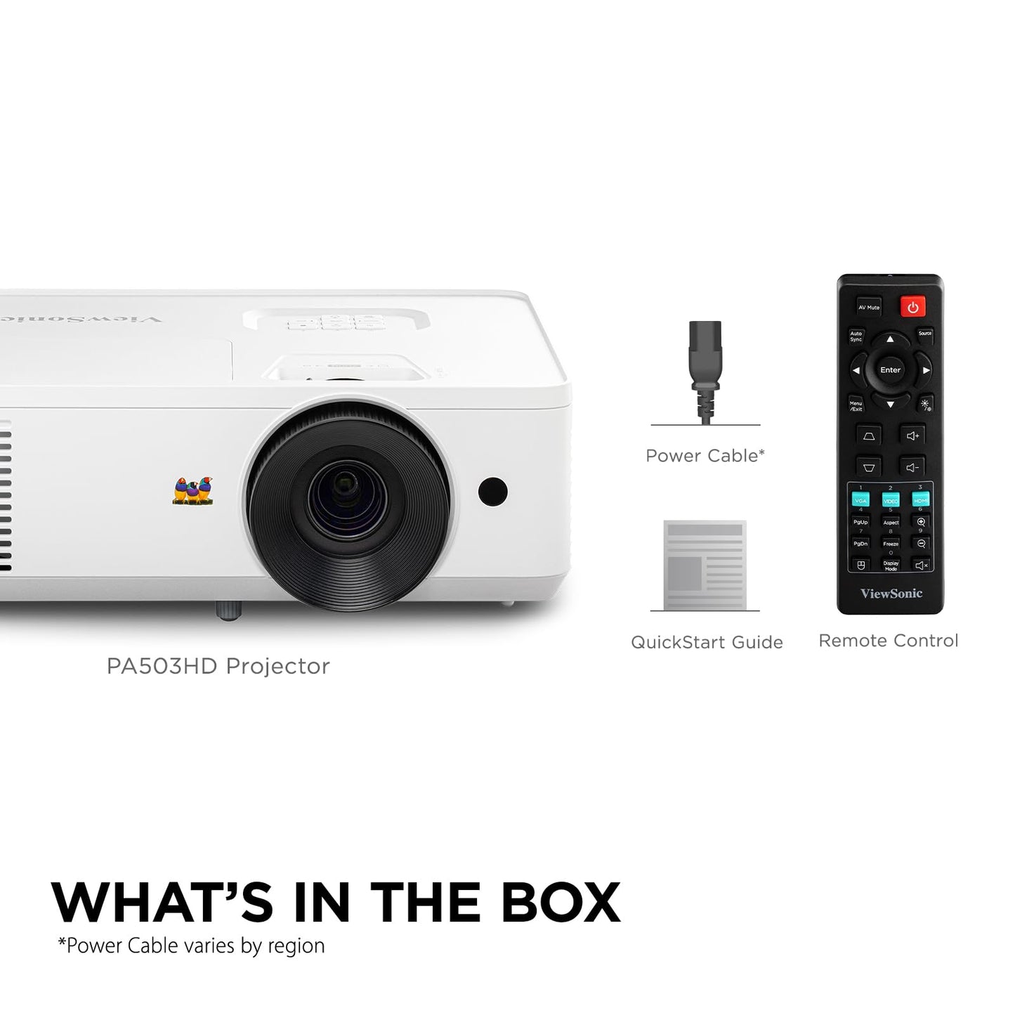ViewSonic PA503HD 4000 Lumens High Brightness Projector with 1.1x Optical Zoom, USB, and HDMI inputs for Home and Office - CookCave