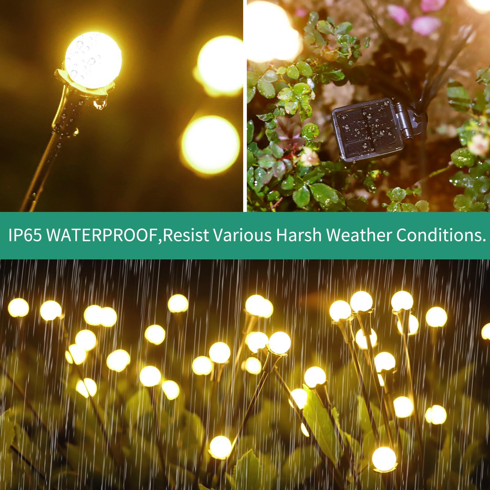 VIGNUTO Solar Lights Outdoor Waterproof, 4 Packs 32LED, Solar Garden Lights, Patio Lights, Garden Decor, Patio Decor, Firefly Lights Solar Outdoor, Unique Gifts for Women, Gifts for Grandma - CookCave