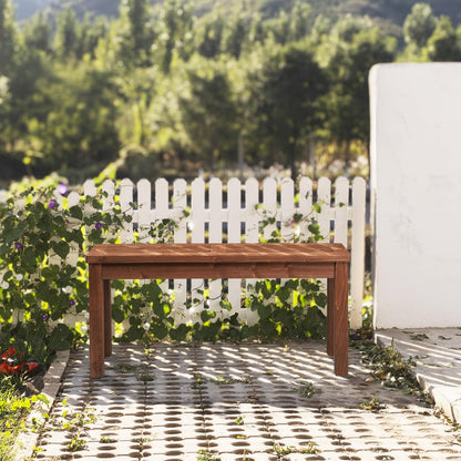 VINGLI Outdoor Wooden Bench, 40” Porch Bench Outdoor Backless Garden Bench, Small Outdoor Bench for Deck Patio Entryway - CookCave