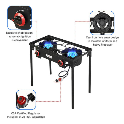Vivicreate Propane Gas 20 PSIG high pressure regulator outdoor camping camp garden BBQ grill stove burner estufas de gas para cocinar afuera - CookCave