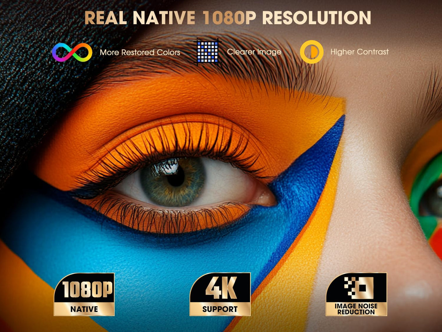 VIZONY E1 Pro Netflix-Certified Smart Projector, 550 ANSI Lumens, WiFi Bluetooth, Auto Focus & Keystone, Native 1080P & 4K Support, Full-Sealed Optical Engine, Portable Home Theater for Indoor/Outdoor - CookCave