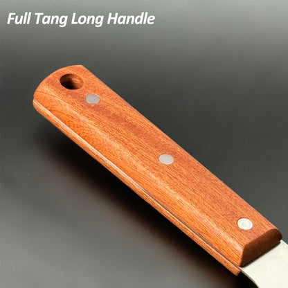 Vovoly Extra Wide Griddle Scraper, 5.5''x5.5'' Smashed Burger Scraper Grill Scraper Spatula Burger Turner - Full Tang Wooden Handle Professional Grade Grill Accessories, Knife Grade Stainless Steel - CookCave