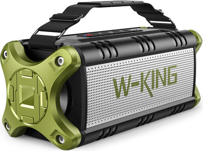 W-KING Bluetooth Speaker, 90W Max Portable Loud Speakers Wireless, IPX6 Waterproof Outdoor Speaker, 50W Deep Bass/2 Powerful Subwoofer/40H/Power Bank/Dual Pairing/EQ/TF/AUX/NFC for Camping,Pool,Party - CookCave
