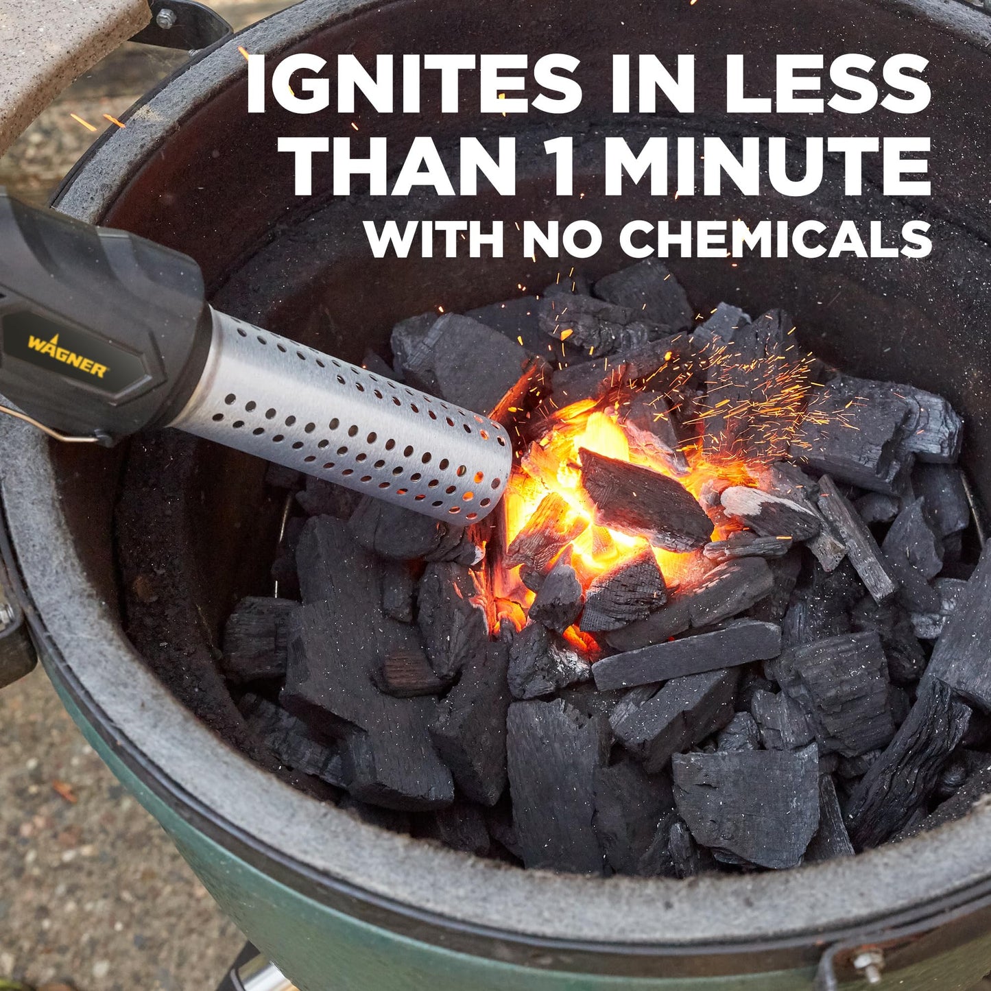 Wagner Electro-Torch C900085 Fire Starter, Charcoal Starter and Lighter, BBQ Smoker, Grill Starter, Chemical Free Heated Air with Built-In Blower - CookCave