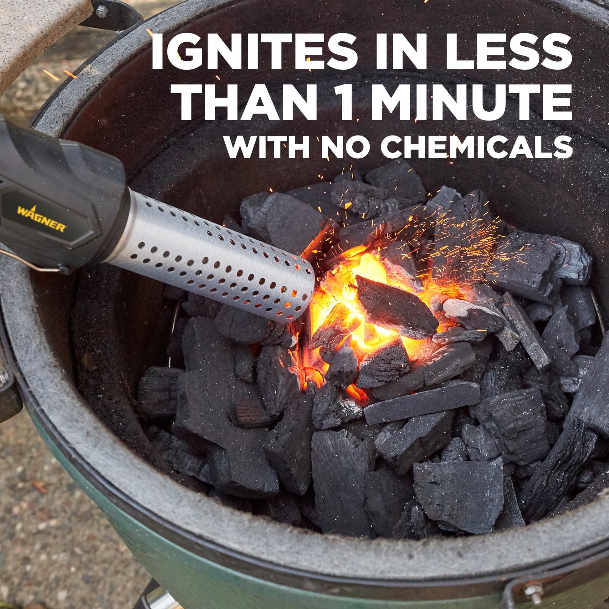 Wagner Electro-Torch C900085 Fire Starter, Charcoal Starter and Lighter, BBQ Smoker, Grill Starter, Chemical Free Heated Air with Built-In Blower - CookCave