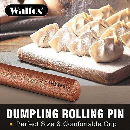 Walfos French Rolling Pin Set - Natural Wooden Rolling Pins (8inch, 15.7inch), Baking Dough Roller for Pizza, Pie, Pasta, Bread, Pastry, No Coating - CookCave