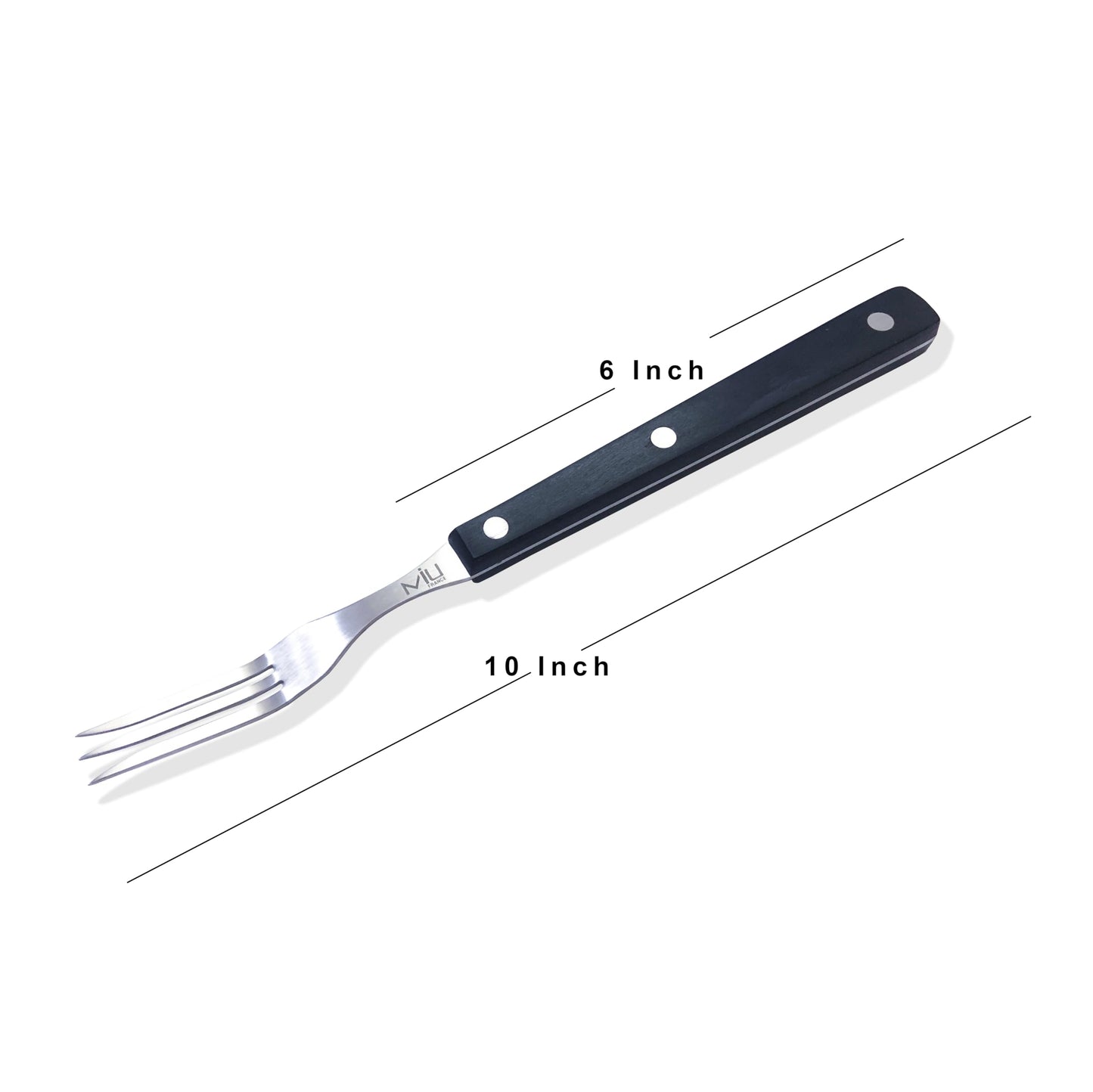 WALLFARM Granny Fork 10" 3-Tine - Pro-Grade Stainless Steel - Heat-Resistant BBQ Meat Fork - Ideal for Serving, Cooking, Turning, Roasting, Shredding, Barbecue - CookCave