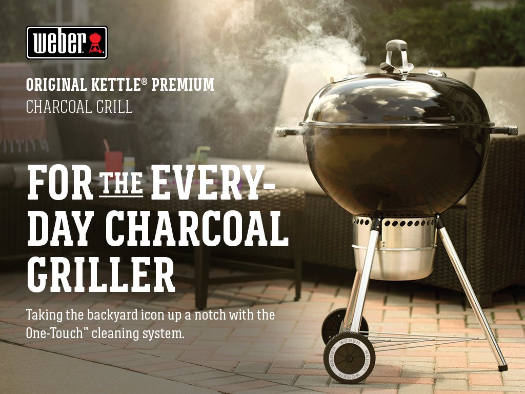 Weber Original Kettle Premium Charcoal Grill, 22-Inch, Black - CookCave