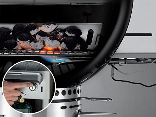 Weber Performer Deluxe Charcoal Grill, 22-Inch, Touch-N-Go Gas Ignition System, Black - CookCave