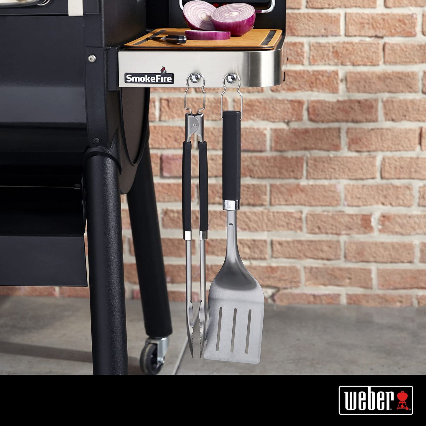 Weber Precision Tongs & Spatula Grilling Tool Set, Stainless Steel - CookCave