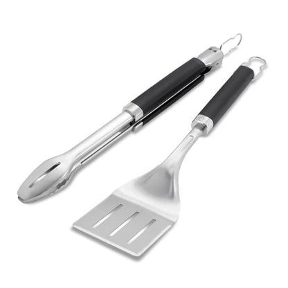 Weber Precision Tongs & Spatula Grilling Tool Set, Stainless Steel - CookCave