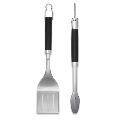 Weber Precision Tongs & Spatula Grilling Tool Set, Stainless Steel - CookCave
