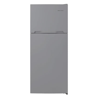 West Bend Apartment Refrigerator Freestanding Dual Door Design Fridge with Top Freezer, Adjustable Electronic Controls and Frost Free Defrost, for Condo, House, Small Kitchen Use, 14.3-Cu.Ft, Metallic - CookCave