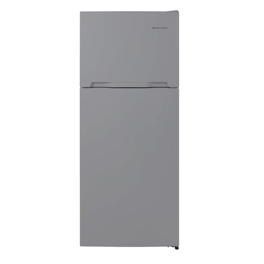 West Bend Apartment Refrigerator Freestanding Dual Door Design Fridge with Top Freezer, Adjustable Electronic Controls and Frost Free Defrost, for Condo, House, Small Kitchen Use, 14.3-Cu.Ft, Metallic - CookCave