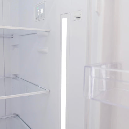 West Bend Apartment Refrigerator Freestanding Dual Door Design Fridge with Top Freezer, Adjustable Electronic Controls and Frost Free Defrost, for Condo, House, Small Kitchen Use, 14.3-Cu.Ft, Metallic - CookCave