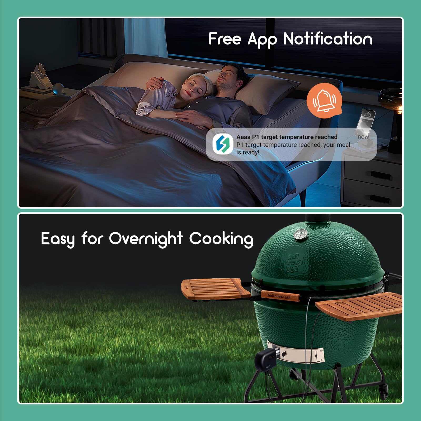 Wi-Fi & Bluetooth BBQ Smoker Temperature Controller with Automatic Smoker Fan, INKBIRD ISC-027BW Grill Thermometer with 4 Probes for Big Green Egg, Kamado Joe, Primo, Vision Grill, Akorn Kamado, Weber - CookCave