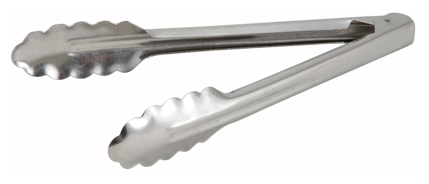 Winco Coiled Spring Heavyweight Stainless Steel Utility Tong, 9-Inch - CookCave