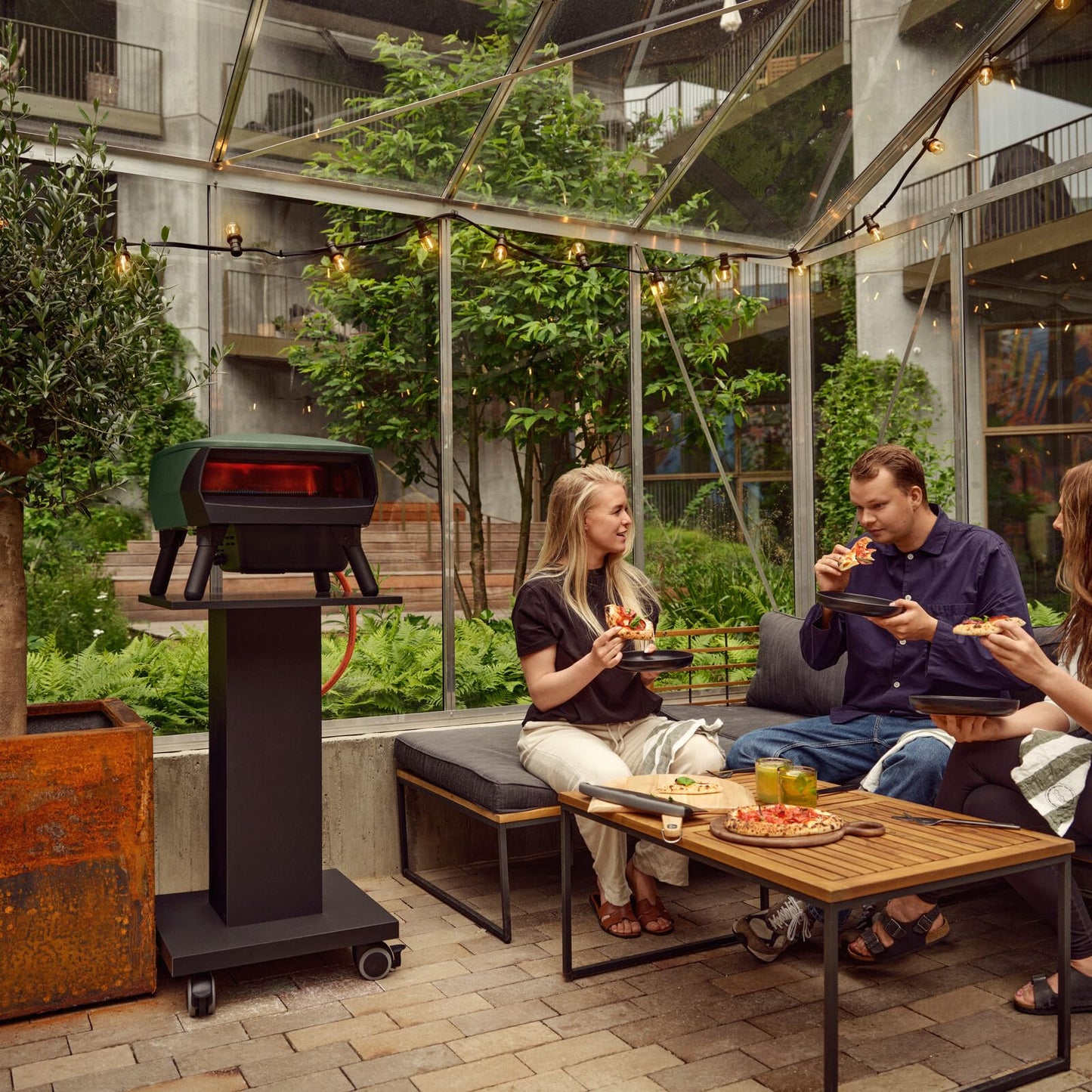 Witt PICCOLO Rotante 13" Outdoor Pizza Oven - Compact, Portable Gas Pizza Oven with Rotating Stone & C-Shaped Burner | Ideal for Small Spaces, Easy to Clean, Restaurant-Quality Pizzas at Home – Black - CookCave