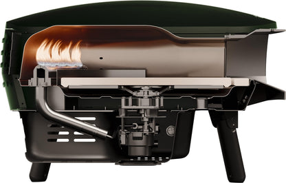 Witt PICCOLO Rotante 13" Outdoor Pizza Oven - Compact, Portable Gas Pizza Oven with Rotating Stone & C-Shaped Burner | Ideal for Small Spaces, Easy to Clean, Restaurant-Quality Pizzas at Home – Black - CookCave