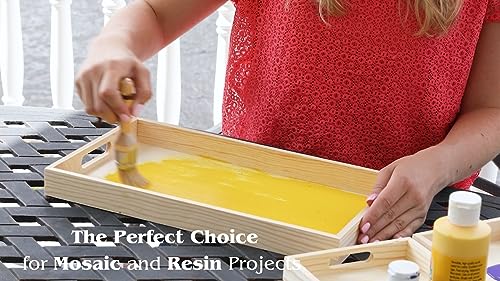 Wood Serving Tray with Handles - Five Piece Nested Breakfast Wood Tray - Wooden Crafts Couch Tray for Organizing - Food Trays for Party Buffet Montessori Bathroom - Wood Trays for Serving & Catering - CookCave