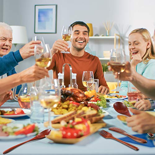 Wooden Cutlery Set For Dinner, Kitchen Flatware Tableware Utensil Set Includes Spoon, Fork, Knife (12 Pieces) - CookCave