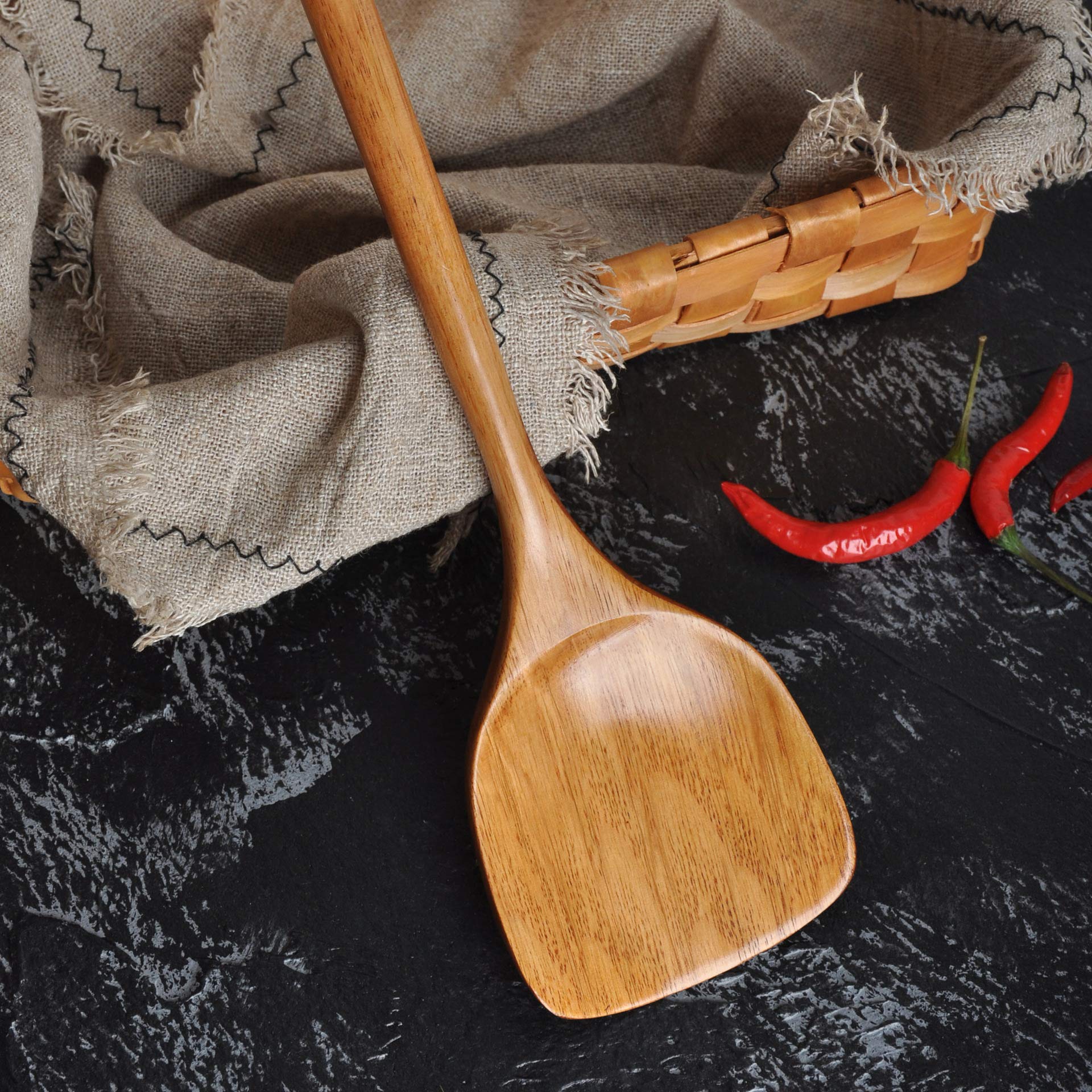 Wooden Spatula. Long handle Spatula for cooking.Handmade for Kitchen Cookware. (Spatula) - CookCave