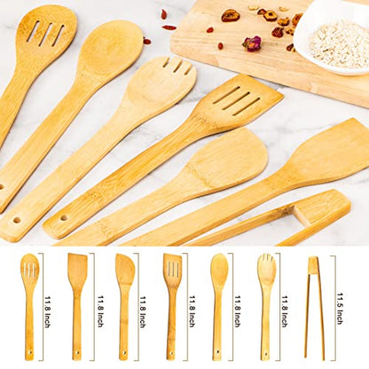Wooden Spoons for Cooking 7-Piece, Kitchen Nonstick Bamboo Cooking Utensils Set, Durable and Healthy Bamboo Wooden Spatula Spoon for Cooking, Eisinly - CookCave