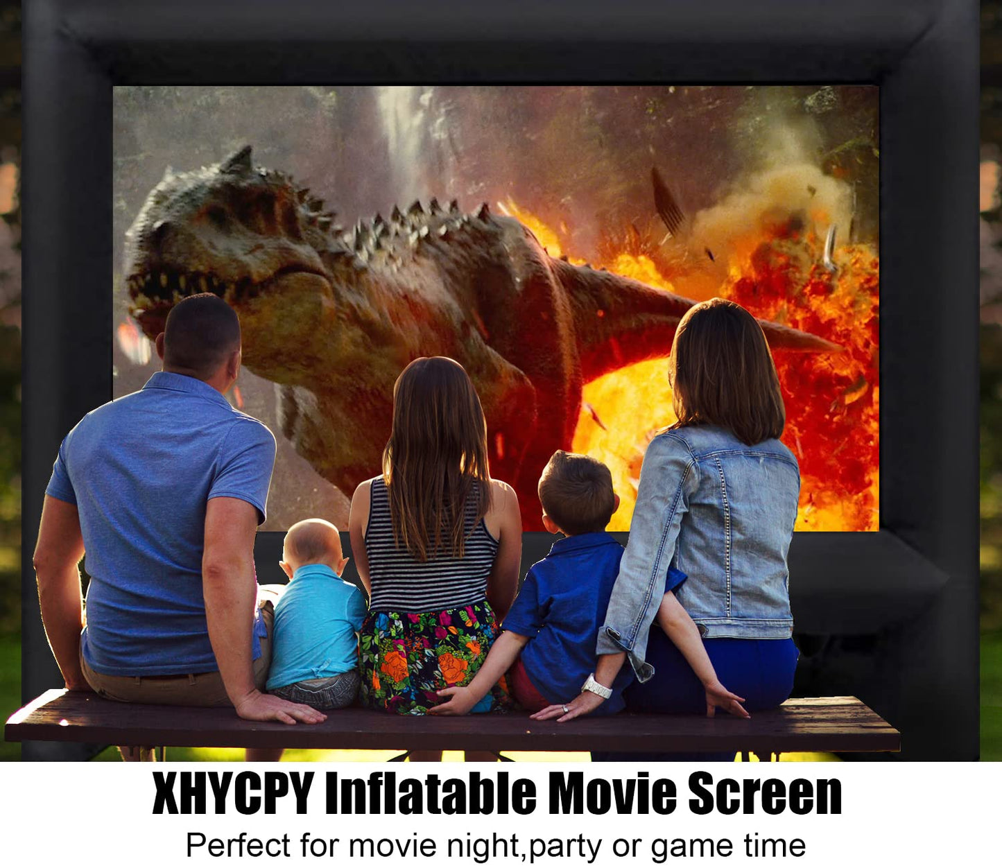 XHYCPY 16ft Inflatable Movie Screen Outdoor Projector Screen with Air Blower Storage Bag - Front/Rear Projection, Easy Set Up Blow Up Screen for Backyard Movie Night, Theme Parties, Celebrations - CookCave