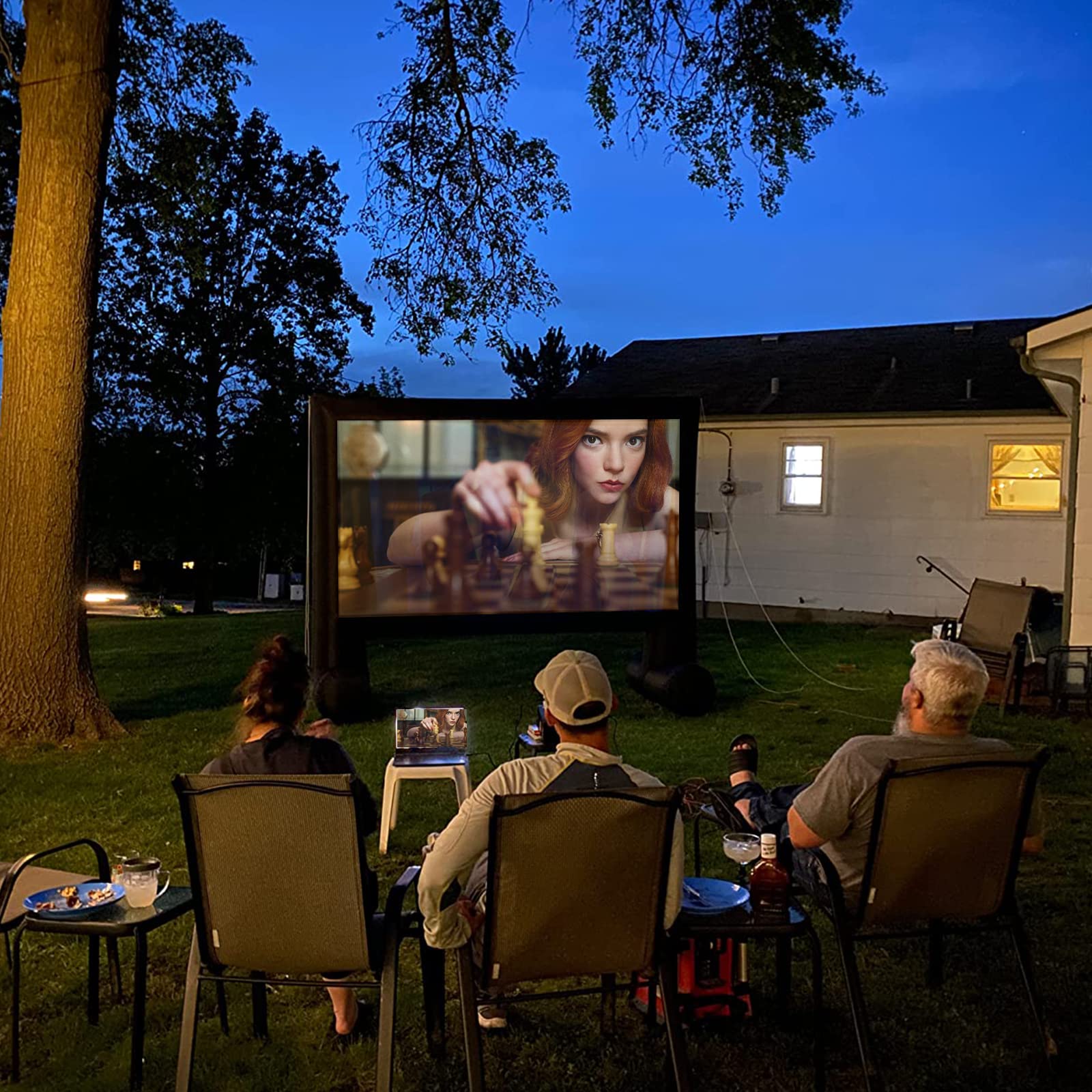 XHYCPY Inflatable Projector Screen 15ft Inflatable Movie Screen Outdoor with Air Blower and Storage Bag, Easy Set up, Front and Rear Projection for Outdoor Movie Night Backyard Pool Fun - CookCave