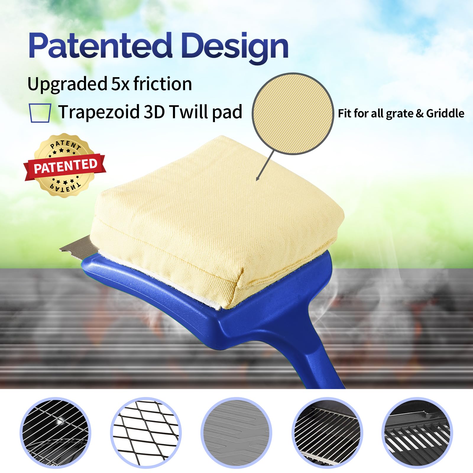 XUDAKAIXIN 19" Large Bristle-Free Steam Cleaning Grill Brush,Replaceable BBQ Cleaning Head,Safe Grill Accessories for Cast Iron/Porcelain/Weber Gas/Charcoal Grill,Grill Cleaner for Outdoor Grill - CookCave