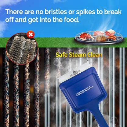 XUDAKAIXIN 19" Large Bristle-Free Steam Cleaning Grill Brush,Replaceable BBQ Cleaning Head,Safe Grill Accessories for Cast Iron/Porcelain/Weber Gas/Charcoal Grill,Grill Cleaner for Outdoor Grill - CookCave