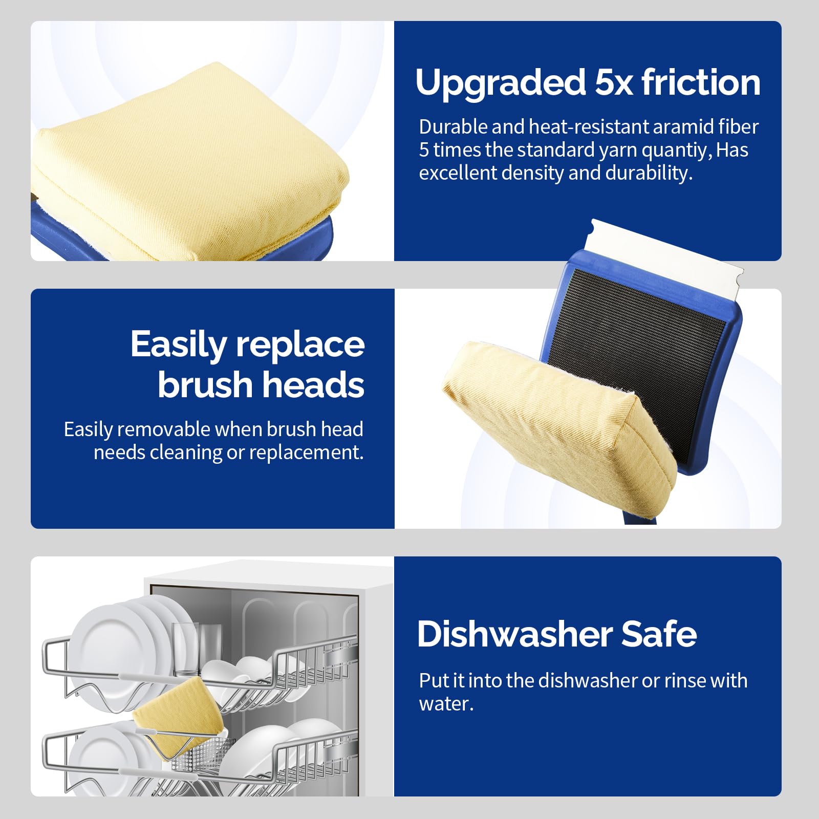 XUDAKAIXIN 19" Large Bristle-Free Steam Cleaning Grill Brush,Replaceable BBQ Cleaning Head,Safe Grill Accessories for Cast Iron/Porcelain/Weber Gas/Charcoal Grill,Grill Cleaner for Outdoor Grill - CookCave