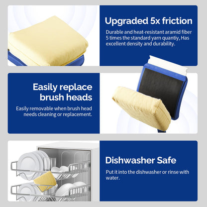 XUDAKAIXIN 19" Large Bristle-Free Steam Cleaning Grill Brush,Replaceable BBQ Cleaning Head,Safe Grill Accessories for Cast Iron/Porcelain/Weber Gas/Charcoal Grill,Grill Cleaner for Outdoor Grill - CookCave