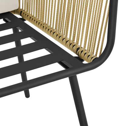 Yaheetech 3 Piece Patio Rattan Bistro Set, Outdoor All Weather PE Wicker Conversation Furniture Set with 2 Chairs & Tempered Glass Top Table & Cushions, for Poolside/Porch/Garden/Yard, Tan/Cream - CookCave