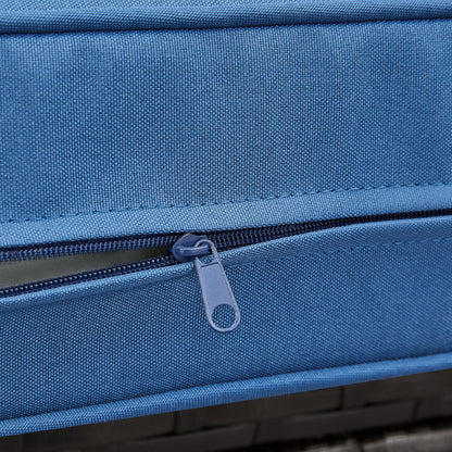 Yaheetech 3-Seat Patio Wicker Sofa, Outdoor Rattan Couch with Furniture Cover, Deep Seat High Back with Cushions & Throw Pillows for Deck/Porch/Balcony/Yard, Brown/Dark Blue - CookCave