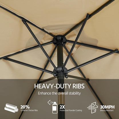 Yaheetech 9FT Outdoor Patio Umbrella, Outdoor Table Umbrella with Push Button Tilt and Crank, Yard Sun Shade, UV Protection Waterproof for Garden/Deck/Backyard/Pool - CookCave