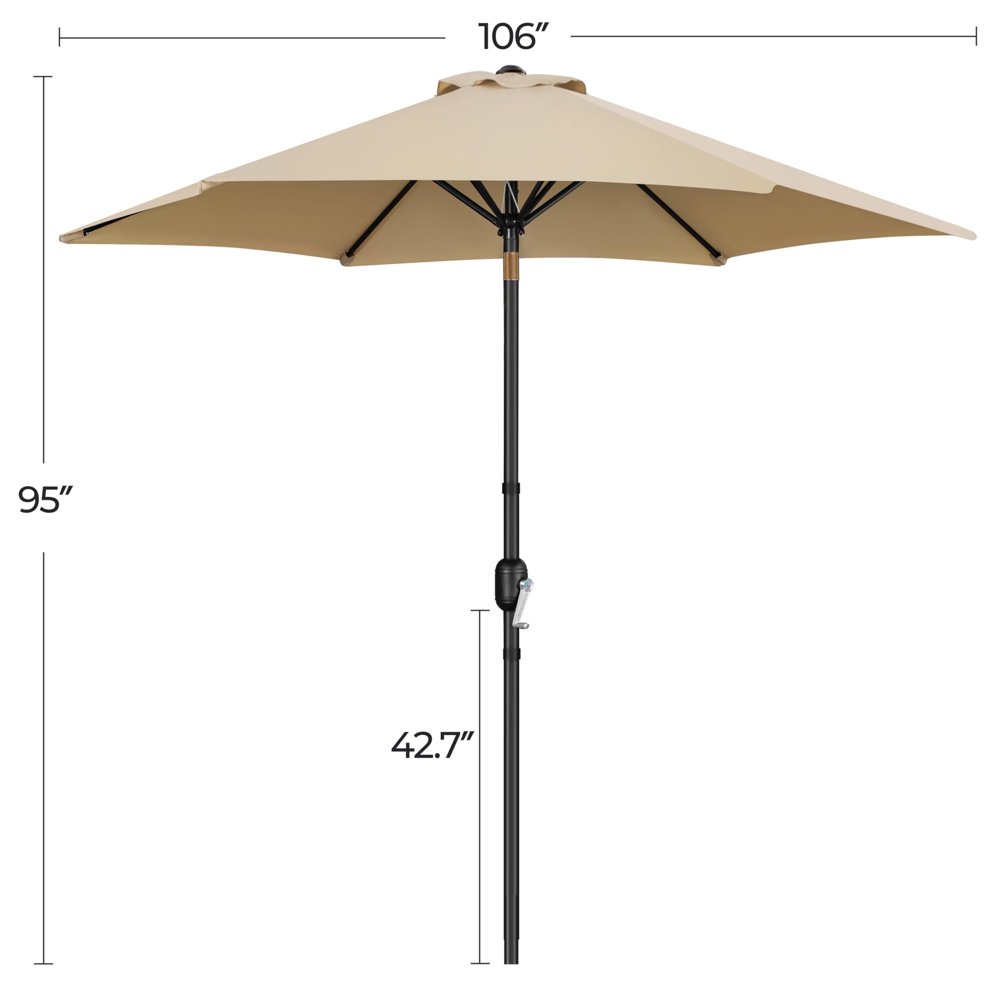 Yaheetech 9FT Outdoor Patio Umbrella, Outdoor Table Umbrella with Push Button Tilt and Crank, Yard Sun Shade, UV Protection Waterproof for Garden/Deck/Backyard/Pool - CookCave