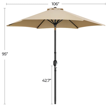 Yaheetech 9FT Outdoor Patio Umbrella, Outdoor Table Umbrella with Push Button Tilt and Crank, Yard Sun Shade, UV Protection Waterproof for Garden/Deck/Backyard/Pool - CookCave