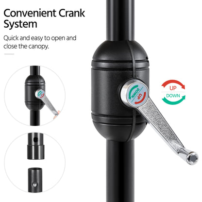 Yaheetech 9FT Outdoor Patio Umbrella, Outdoor Table Umbrella with Push Button Tilt and Crank, Yard Sun Shade, UV Protection Waterproof for Garden/Deck/Backyard/Pool - CookCave