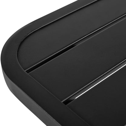 Yaheetech Outdoor Dining Table for 6 Person, Rectangular Slatted Metal Patio Table for Deck Garden Lawn Backyard Use, Black - CookCave