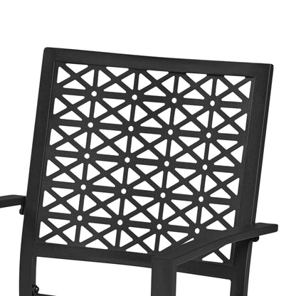Yaheetech Outdoor Patio Dining Chairs Set of 6 with Armrests and Metal Frame, Heavy-Duty Metal Black Outdoor Chairs Stackable for Garden, Lawn and Yard - CookCave