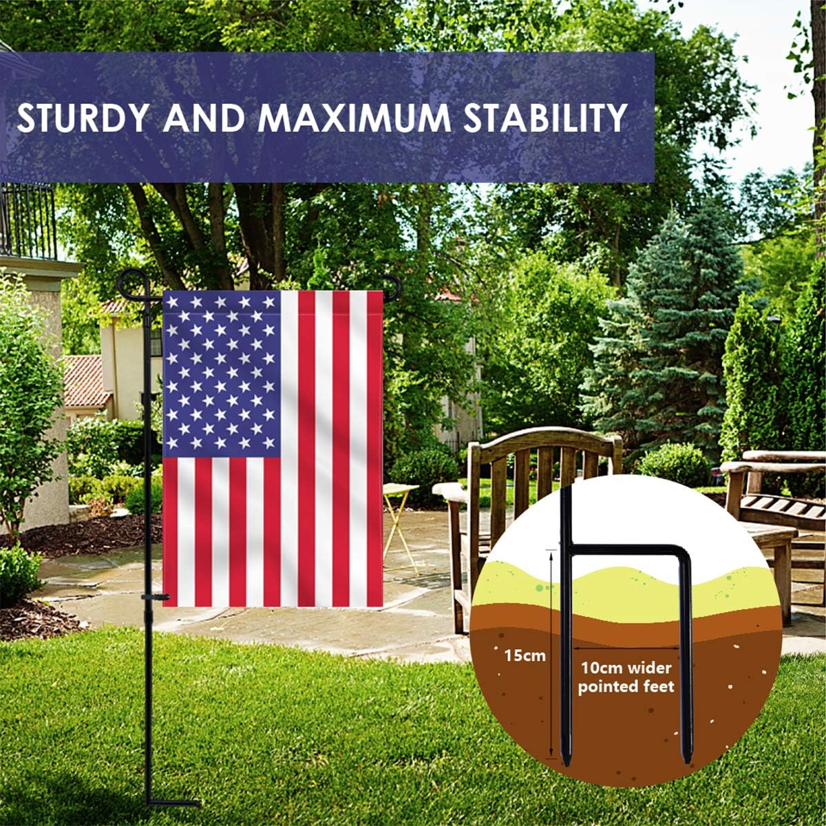 YEAHOME Garden Flag Holder Stand, Premium Yard Flag Holder Weather-Proof Metal Powder-Coated Flagpole with Clip and Stopper for Christmas Garden Flag, Outdoor Garden Decor Decoration - CookCave