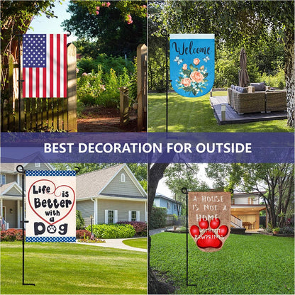 YEAHOME Garden Flag Holder Stand, Premium Yard Flag Holder Weather-Proof Metal Powder-Coated Flagpole with Clip and Stopper for Christmas Garden Flag, Outdoor Garden Decor Decoration - CookCave