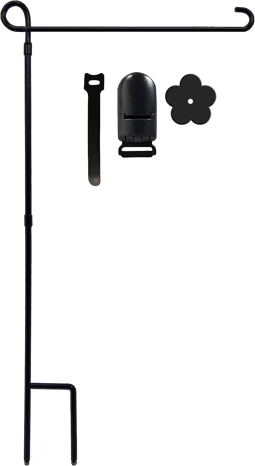 YEAHOME Garden Flag Holder Stand, Premium Yard Flag Holder Weather-Proof Metal Powder-Coated Flagpole with Clip and Stopper for Christmas Garden Flag, Outdoor Garden Decor Decoration - CookCave