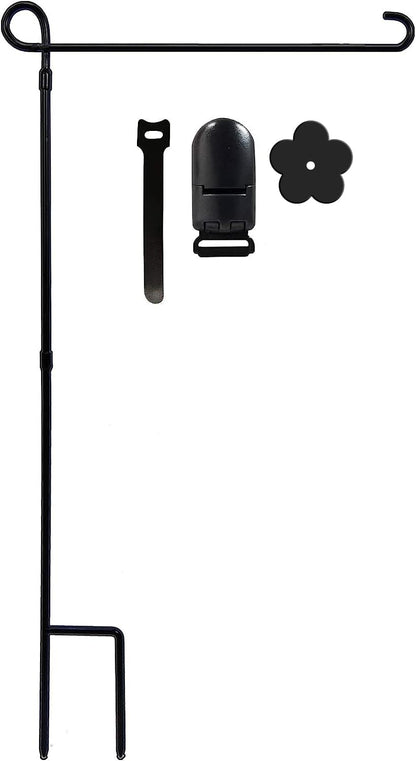 YEAHOME Garden Flag Holder Stand, Premium Yard Flag Holder Weather-Proof Metal Powder-Coated Flagpole with Clip and Stopper for Christmas Garden Flag, Outdoor Garden Decor Decoration - CookCave