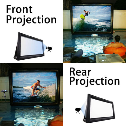 Yimukaka 17ft Airtight PVC Outdoor Projector Movie Screen with Stand Floating Inflatable Screen Supports Front and Rear Projection，No Need to Keep Inflating - CookCave