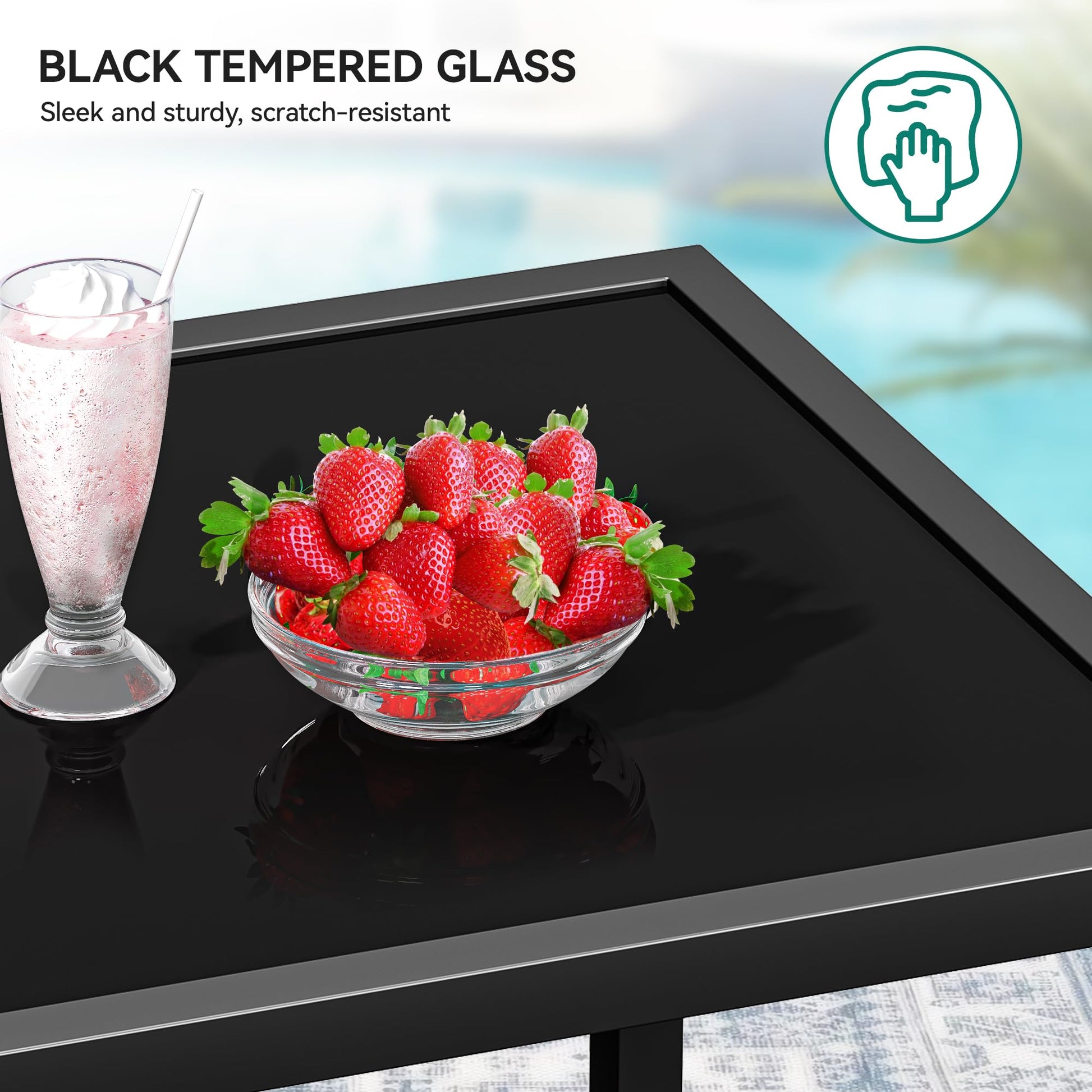 YITAHOME 3-Piece Outdoor Rocking Chair Bistro Set, Patio Wicker Rocking Chair Conversation Set with Glass Coffee Table & Soft Cushions for Balcony, Lawn and Porch Poolside (Light Brown+Gray) - CookCave