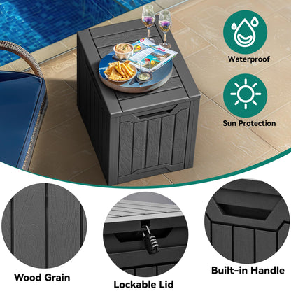 YITAHOME 31 Gallon Outdoor Storage Box, Resin Deck Box and Waterproof Package Delivery Box for Gardening Tools, Pool Supplies, Patio Furniture, Lockable, Black - CookCave