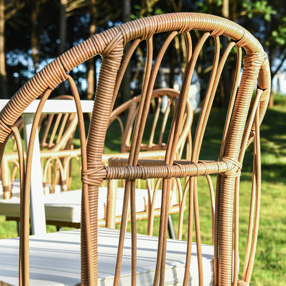 YITAHOME 6 Pieces Outdoor Patio Dining Set, Rattan Wicker Patio Dining Chair & Table & Bench Set for 6 People, Sectional Conversation Set with Umbrella Hole for Patios, Backyard, Balcony, Garden, Lawn - CookCave